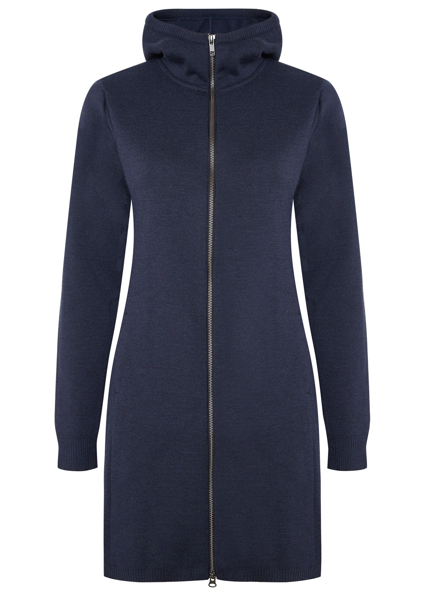 Lange Kapuzenstrickjacke
