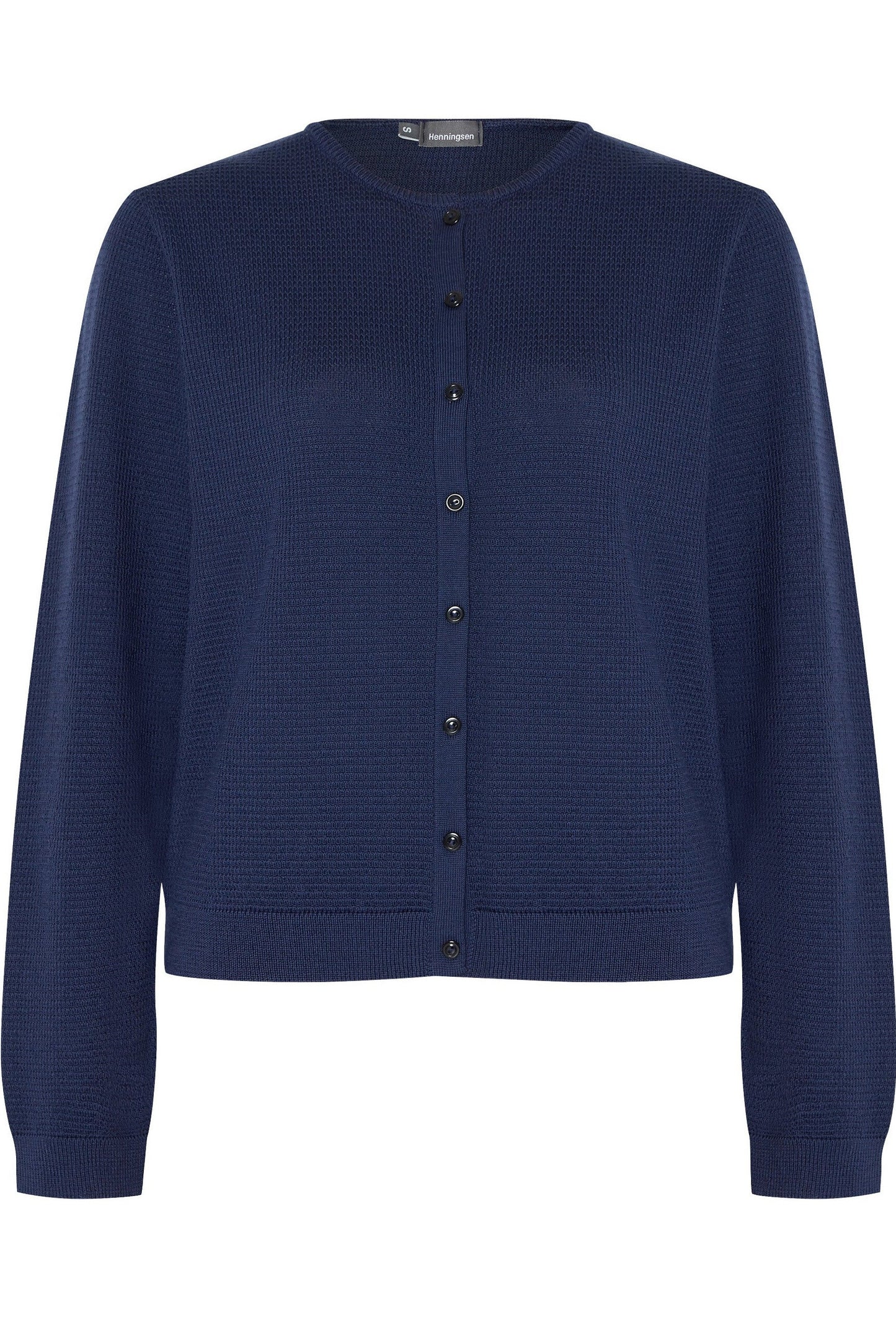 Rundhalsstrickjacke mit Struktur