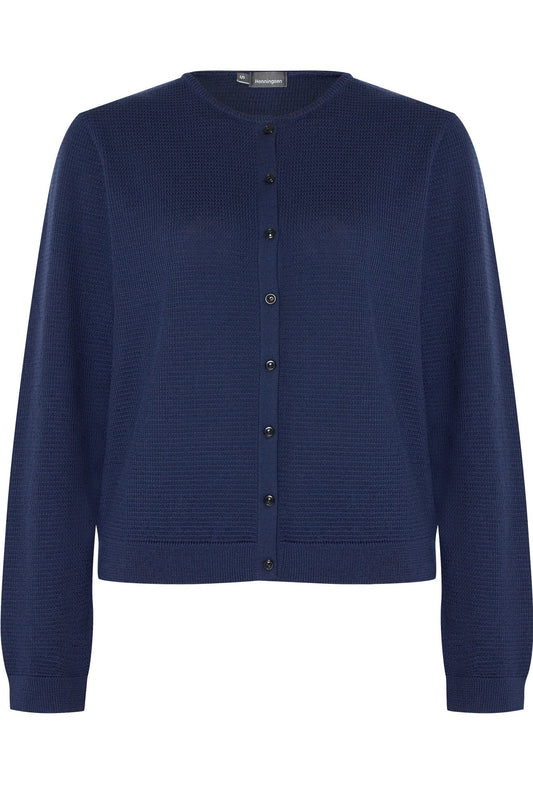 Rundhalsstrickjacke mit Struktur