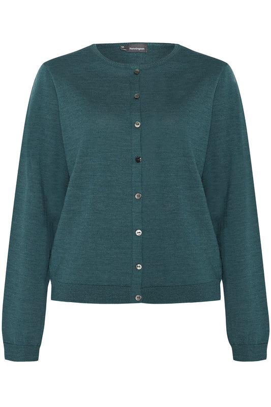 Schlichte Rundhalsstrickjacke