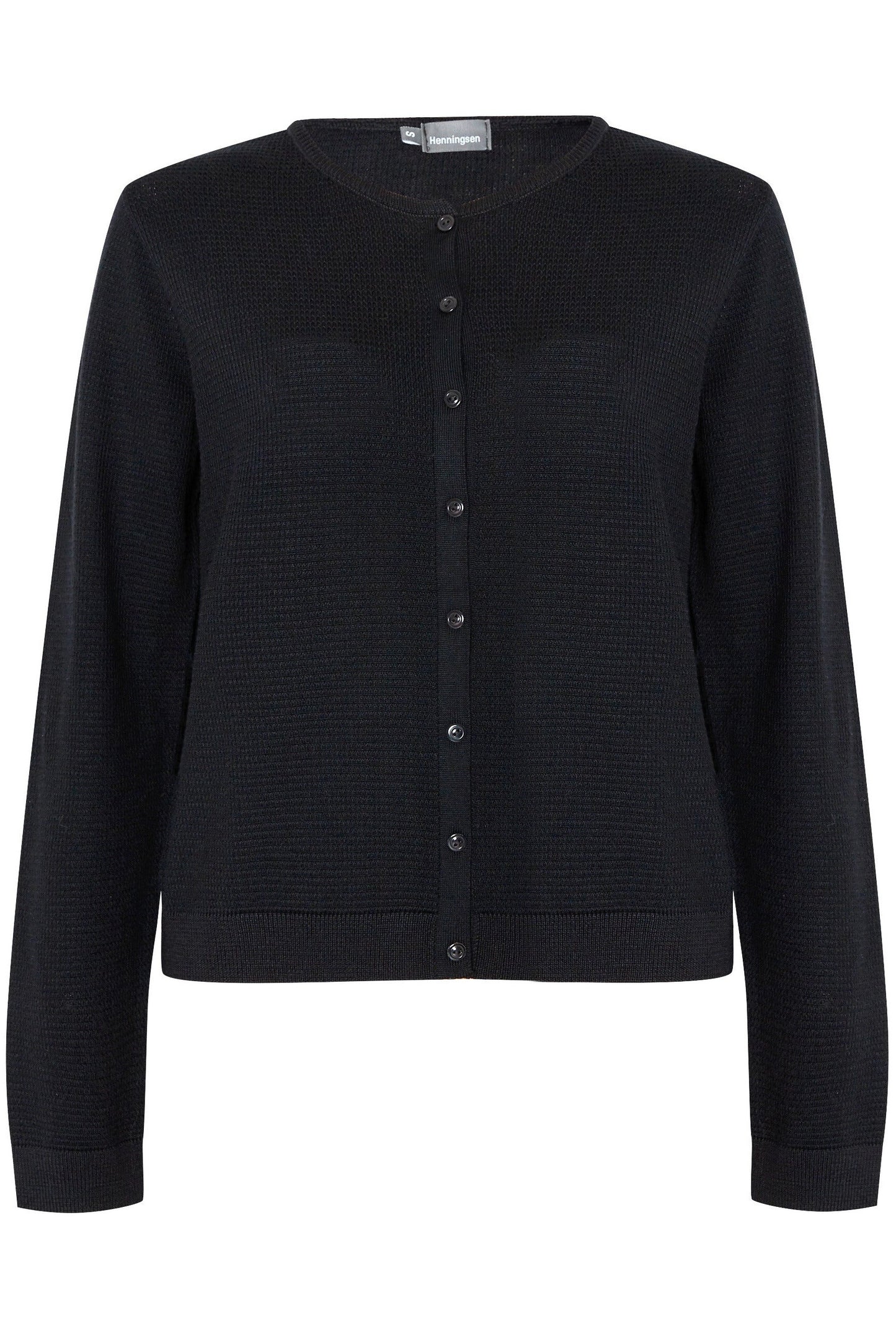 Rundhalsstrickjacke mit Struktur